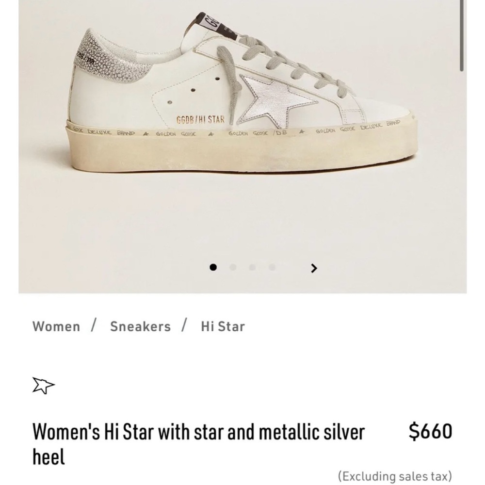 Golden Goose Women's Hi Star Sneakers - White and Metallic Silver